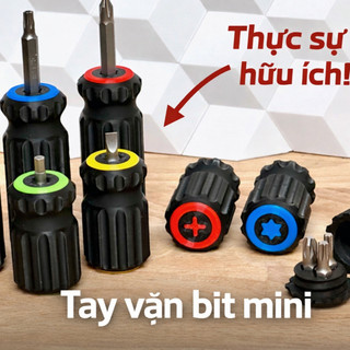 Tay Vặn Bit Mini Bỏ Túi – Có Ngăn Chứa 3 Đầu Bit – Nhỏ Gọn, Tiện Lợi ( Không kèm đầu bit )