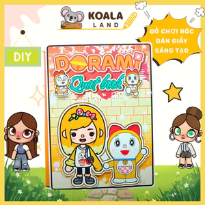 Học liệu bóc dán búp bê bằng giấy thủ công tocaboca doreme đồ chơi bé gái sáng tạo đồ chơi cho bé gái cô tiên xanh