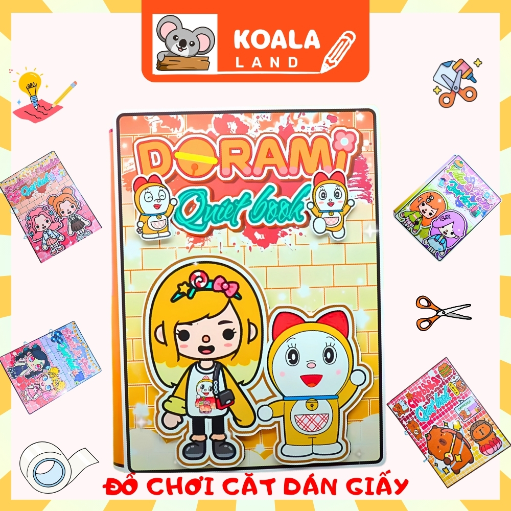 Học liệu toca DoreMi quite book đồ chơi bóc dán thông minh bằng giấy thủ công Đồ Chơi - Squishy - Kuromi - Đồ chơi giấy