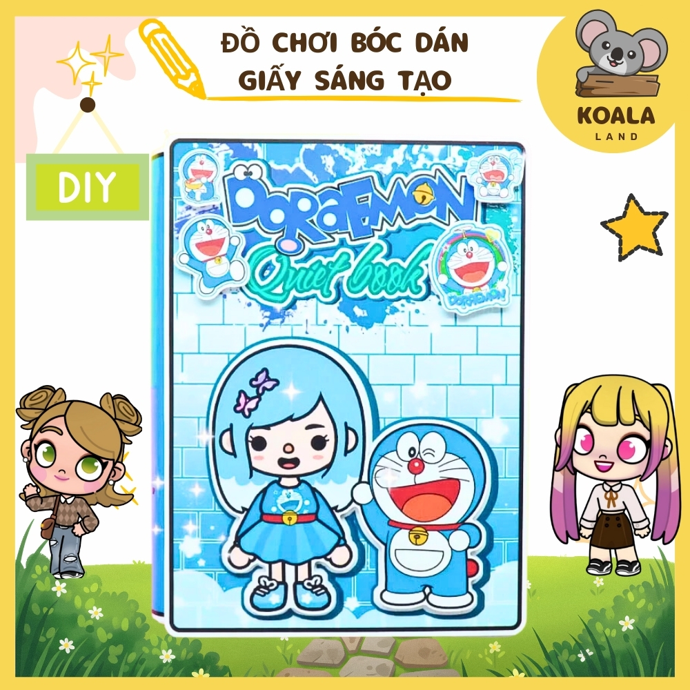 Đồ chơi bé gái ngôi nhà búp bê bằng giấy thủ công tocaboca học liệu bóc dán thông minh đồ chơi cho bé gái cô tiên xanh