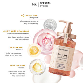 Sữa tắm dưỡng sáng da hương nước hoa Rose Extract & Pearl - Chiết xuất Hoa hồng & Ngọc trai