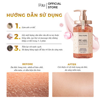 Sữa tắm dưỡng sáng da hương nước hoa Rose Extract & Pearl - Chiết xuất Hoa hồng & Ngọc trai
