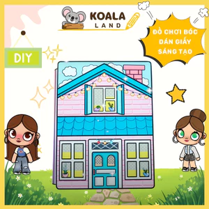 Đồ chơi cho bé ngôi nhà búp bê giấy Wednesday And Enid Quiet Book#2 | Enid's Pink House In Quiet Book