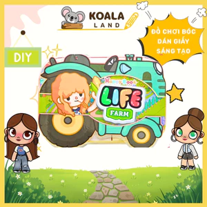 h8 Đồ chơi giấy ngồi nhà búp bê bằng giấy tocaboca Farm Quiet Book đồ chơi thủ công DIY cho bé gái Học liệu ngôi nhà búp