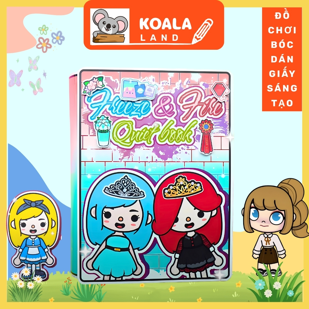 Đồ chơi giấy Ngôi nhà búp bê Frozen and Fỉre toca boca đồ chơi thủ công DIY