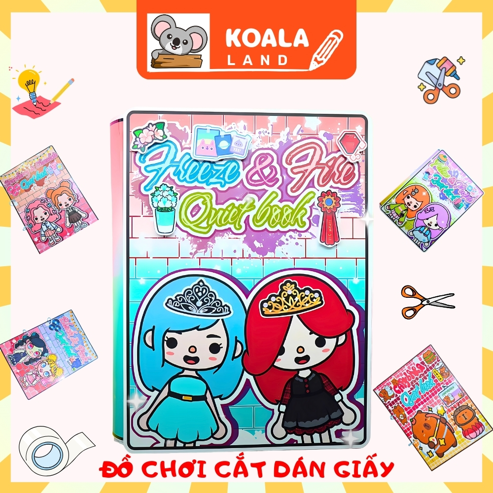 Đồ chơi cho bé ngôi nhà búp bê giấy Toca Life World Quiet Book#34 Ice vs Fire In Quiet Book