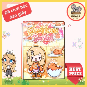 Học liệu bóc dán tocaboca gudetama house, đồ chơi montessori, đồ chơi sách thủ công chủ đề ngôi nhà công chua h29
