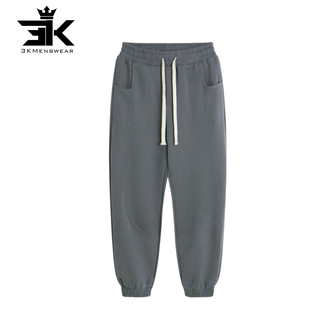Quần Nỉ Nam, Quần Jogger 3KMenswear Ống Rộng Thể Thao Chất Liệu Nỉ Cotton Sport Gym Tập Gym