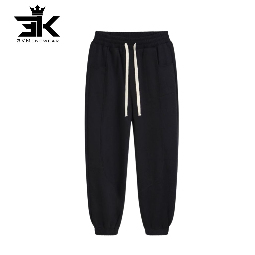 Quần Nỉ Nam, Quần Jogger 3KMenswear Ống Rộng Thể Thao Chất Liệu Nỉ Cotton Sport Gym Tập Gym