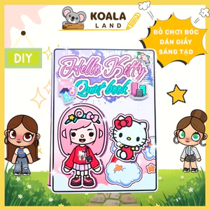 Học Liệu Bóc Dán Montessori, Đồ Chơi Ngôi Nhà Búp Bê Giấy Cắt Thủ Công Hello Kity - Toca Life World H19 Squishy - Kuromi