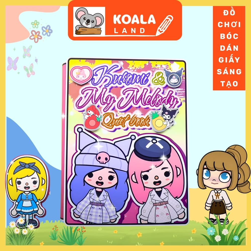Ngôi nhà của bé Kuromi and Melody In Quiet Book Ngôi đồ chơi giấy thủ công tocaboca