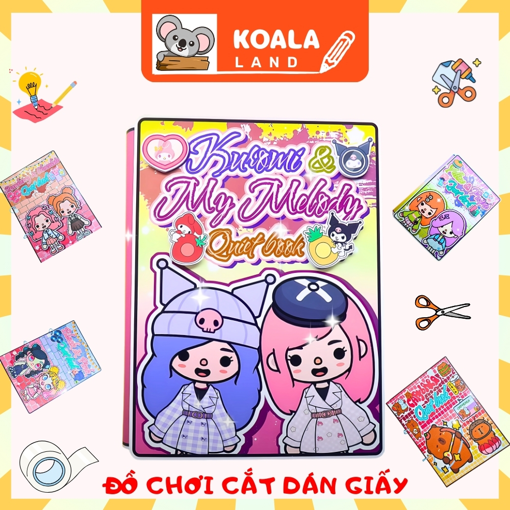 toca life world Book Toka Kuromi và Melody lắp ráp nhà búp bê búp bê giấy ngôi nhà búp bê nhà búp bê giấy sticker