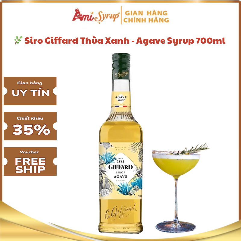 Siro Giffard Cây Thùa Xanh - Agave Syrup 700ml Vị Ngọt Tự Nhiên Thanh Mát