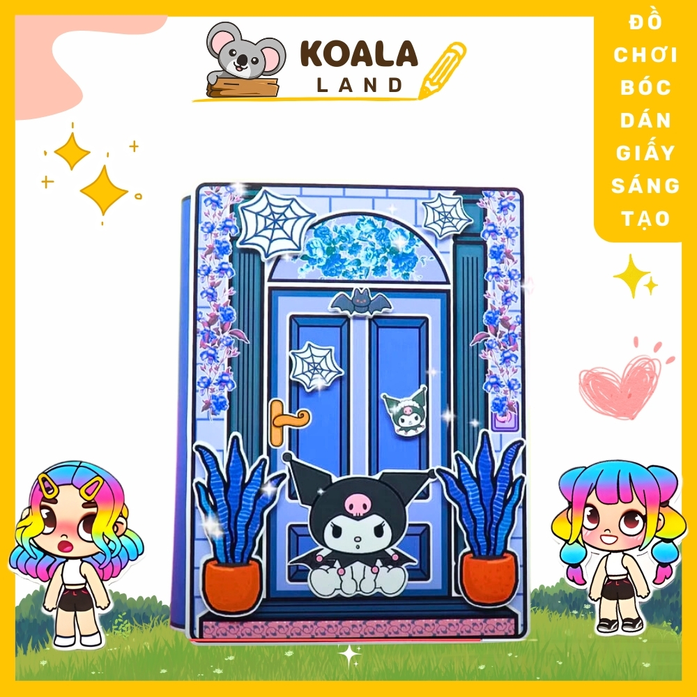 ĐỒ CHƠI NGÔI NHÀ BÚP BÊ GIẤY CẮT THỦ CÔNG DIY -Ngôi nhà của bé Kuromi House In Quiet Book.