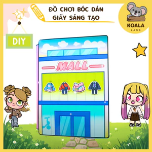 Học liệu bóc dán toca boca Mall đồ chơi thông minh bằng giấy thủ công cho bé gái h35 Đồ Chơi - Squishy - Kuromi - Đồ chơ