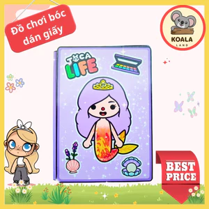 Mermaid house dress up paper doll handmade diy homemade fun girl toy game quiet book play house đồ chơi cắt dán đồ chơi