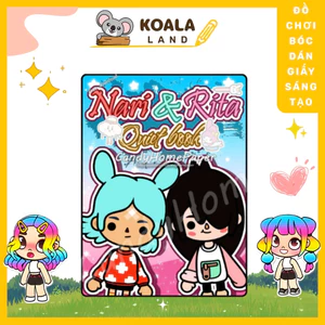 Đồ chơi giấy ngôi nhà búp bê toca boca Nari & Rita đáng yêu,đồ chơi thủ công bóc dán cho bé