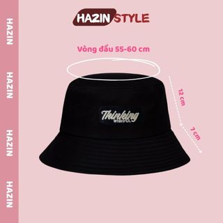 Mũ lưỡi trai bucket cặp đôi couple HAZIN thêu chữ thời trang nam nữ, phong cách Hàn Quốc