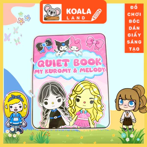 Đồ chơi giấy ngồi nhà búp bê, đồ chơi giấy tocaboca,my kuromi và melody quite book, ngôi nhà kuromi