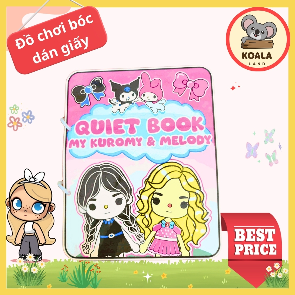 Đồ Chơi Giấy Thủ Công Búp Bê, Đồ Chơi Bé Gái Toca Boca, Bộ Quite Book Đồ Chơi Trí Tuệ Đồ Chơi - Squishy - Kuromi Đồ hàng