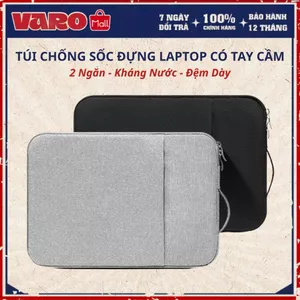 Túi Chống Sốc Laptop VARO Có Tay Cầm | 2 Ngăn | Đệm Dày 3 Lớp | Kháng Nước | Size 13–15.6 Inch