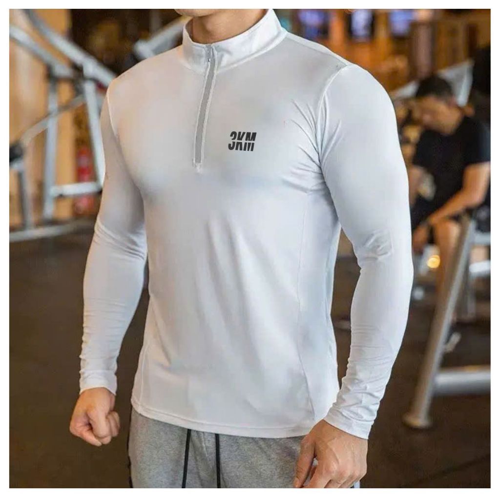 Áo giữ nhiệt, áo tập training 3KMENSWEAR cổ trụ khóa thời trang thể thao giữ ấm giữ nhiệt