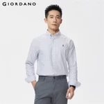 GIORDANO Áo Sơ Mi Dài Tay Nam Thêu Logo Sư Tử Cotton Oxford Lion Shirt 01045083 — ảnh 2