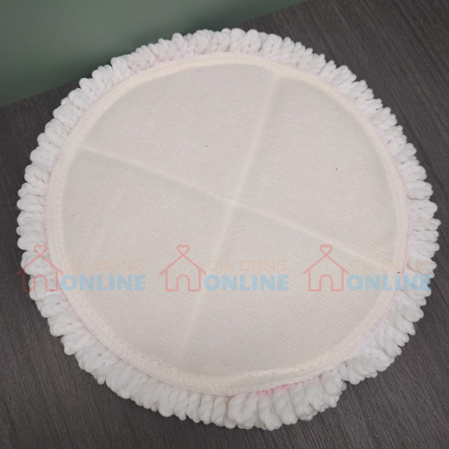 Bông lau nhà tròn nhám dính size 23cm cho cây lau nhà thủ công, máy lau nhà tự động có đế nhám dính....