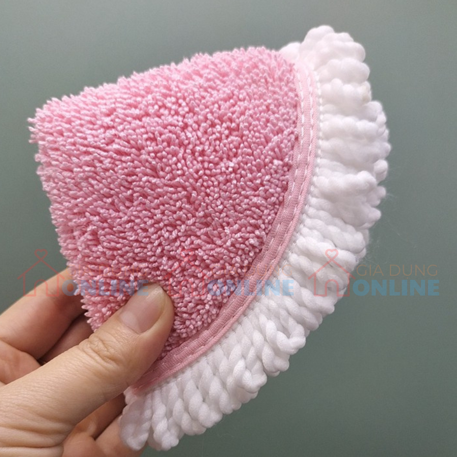 Bông lau nhà tròn nhám dính size 23cm cho cây lau nhà thủ công, máy lau nhà tự động có đế nhám dính....