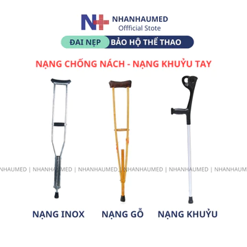 Nạng Chống Hỗ Trợ Đi Lại, Nạng Nách Tập Đi, Nạng Khuỷu Tay, Nạng Chống Sau Chấn Thương, Nạng Nách