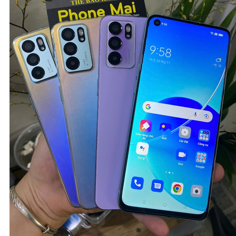Điện thoại Oppo Reno6 5G (8+128GB) Đẹp keng,chip Dimensity 900 lõi 8 siêu mượt Phiên Bản Không Vân Tay