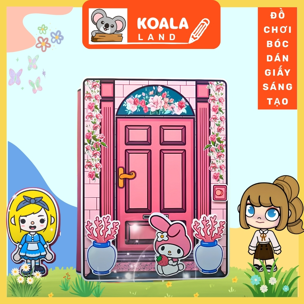 ĐỒ CHƠI NGÔI NHÀ BÚP BÊ GIẤY CẮT THỦ CÔNG DIY - Ngôi nhà của bé My Melody House In Quiet Book.