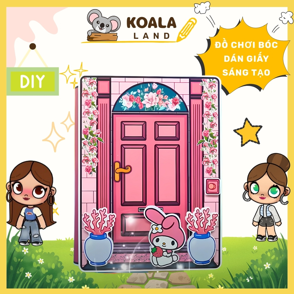 Học Liệu ngôi nhà búp bê bằng giấy toca boca melody quiet book đồ chơi giấy thủ công cho bé gái h31 Giấy in chất lượng