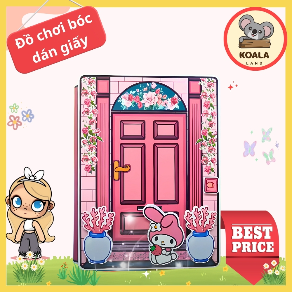 Học Liệu ngôi nhà búp bê bằng giấy toca boca melody quiet book đồ chơi giấy thủ công cho bé gái h31