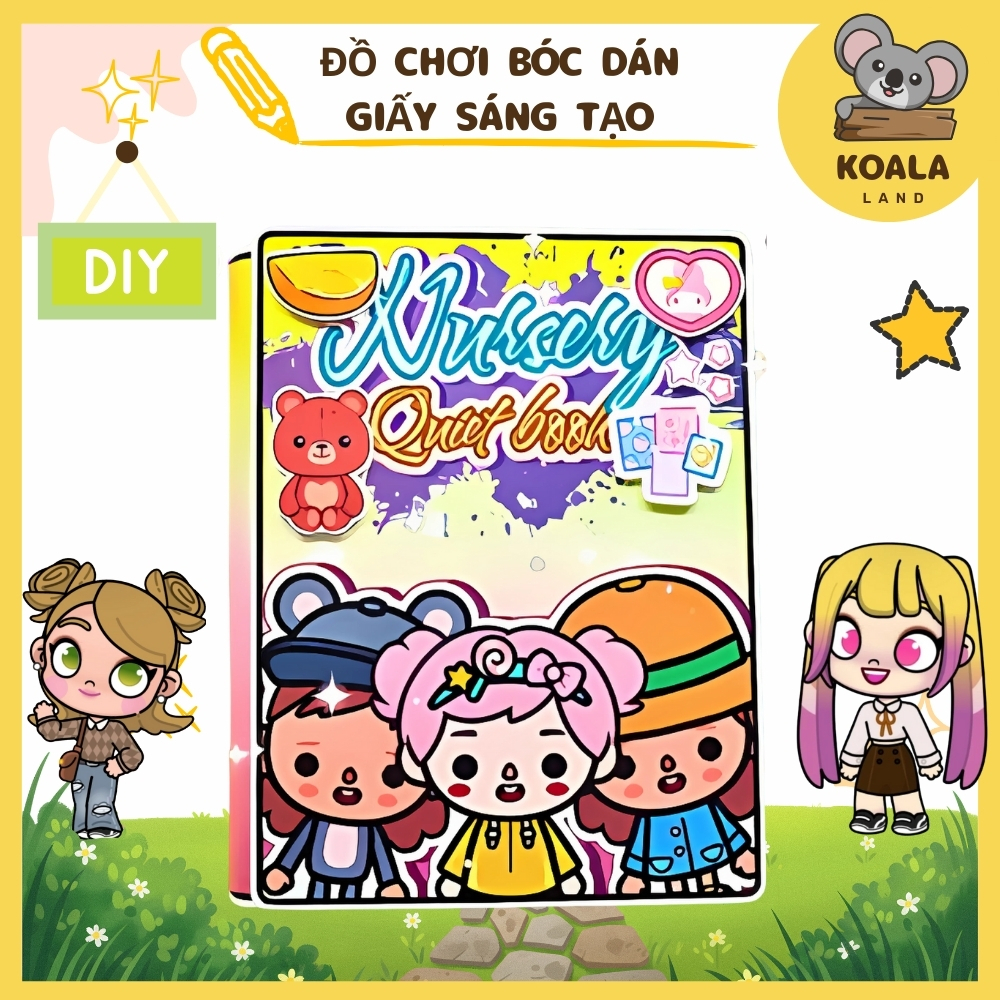 Đồ chơi búp bê giấy Nhà trẻ đồ chơi thủ công toca boca đồ chơi bóc dán thông minh dành cho trẻ
