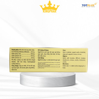 Valena Kingphar - Giúp An Thần, Hỗ Trợ Ngủ Ngon Giấc, Giảm Căng Thẳng - Hộp 30 viên