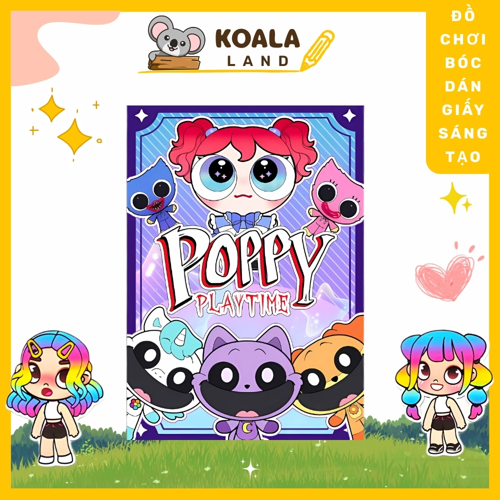 Búp bê giấy đồ chơi bóc dán thủ công Poppy play time dễ thương