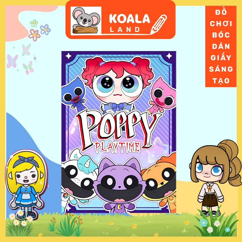 Búp bê giấy-ĐỒ CHƠI THỦ CÔNG  Poppy đáng yêu- Ngôi nhà búp bê giấy