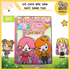 Đồ chơi giấy ngồi nhà búp bê bằng giấy montessori tocaboca life strauberry and Orange