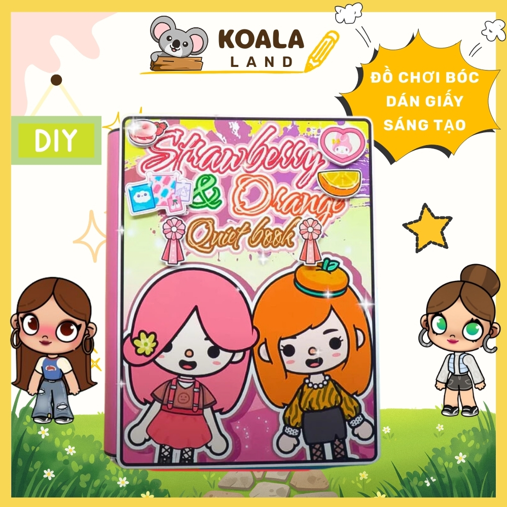 Búp bê giấy toka world quiet book / tota girl girlfriend strawberry orange villa làm gói vật liệu tự làm đồ chơi