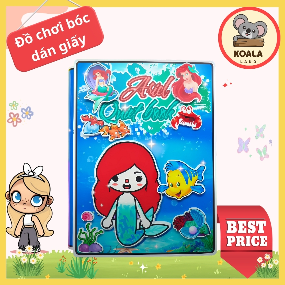 Ngôi nhà của bé Ariel Mermaid Princess House In Quiet Book đồ chơi cho bé gái đồ chơi kuromi cô tiên xanh