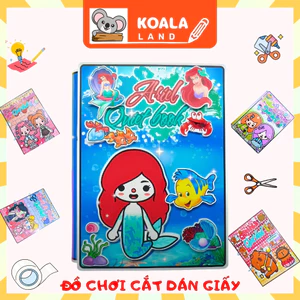 Đồ chơi giấy tocaboca ngôi nhà nàng tiên cá bóc dán thông minh đồ chơi cho bé gái đồ chơi kuromi cô tiên xanh