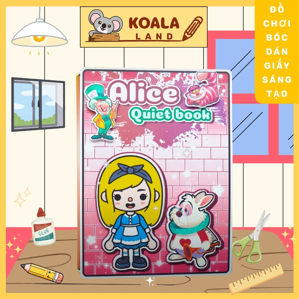 Búp bê giấy nàng công chúa Alice  ở xứ sở kẹo ngọt đồ chơi thủ công toca boca