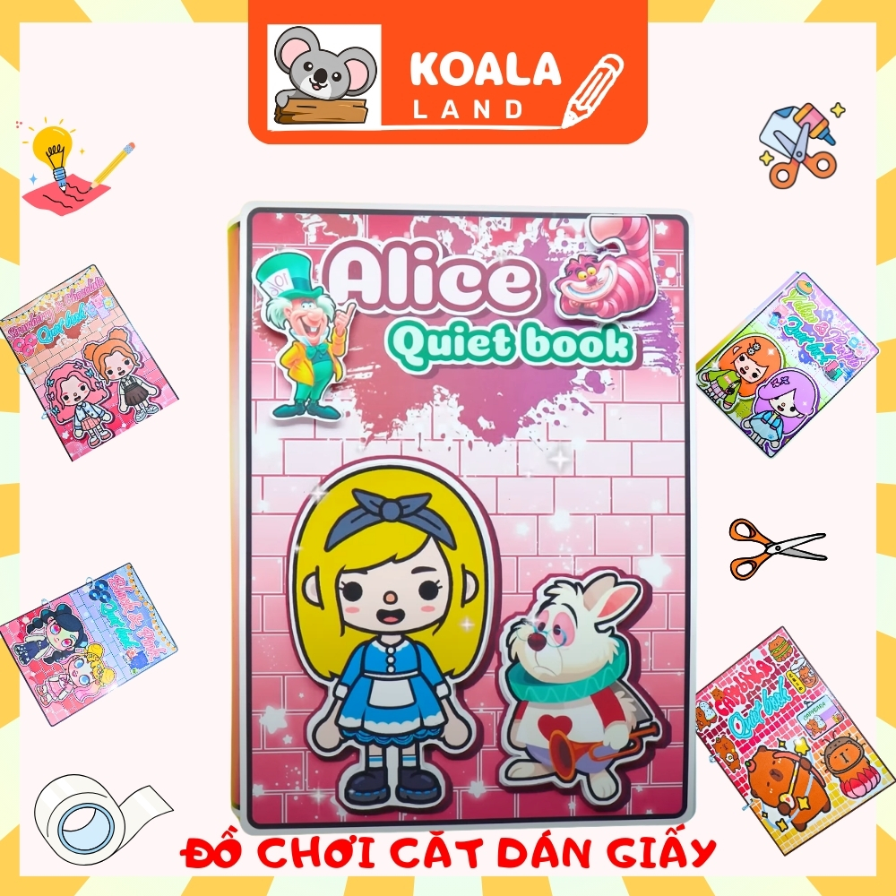 Học liệu bóc dán ngôi nhà búp bê tocaboca bằng giấy thủ công thay đồ thông minh đồ chơi cho bé gái cô tiên xanh h27