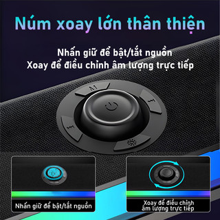 Loa Máy Tính Gaming Soundbar Bluetooth Để Bàn L-90, Âm Thanh Hay Bass Cực Mạnh Led RGB Nháy Theo Nhạc Pin Dùng 4H