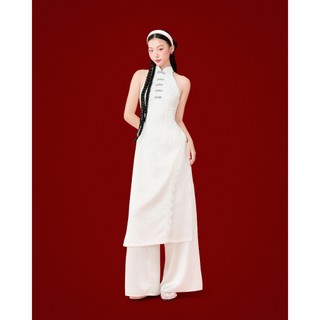 CARA Quần áo dài Lụa Phúc ống suông dây kéo phía trước đơn giản nữ tính