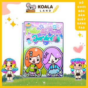 Đồ chơi giấy ngồi nhà búp bê bằng giấy Purple vs Orange In Quiet Book thủ công DIY cho bé gái cô tiên xanh