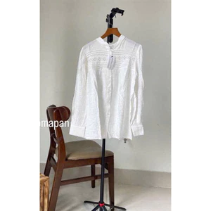 Áo sơmi nữ tay dài phối ren , size s,m,l,xl từ 45-85kg a9801