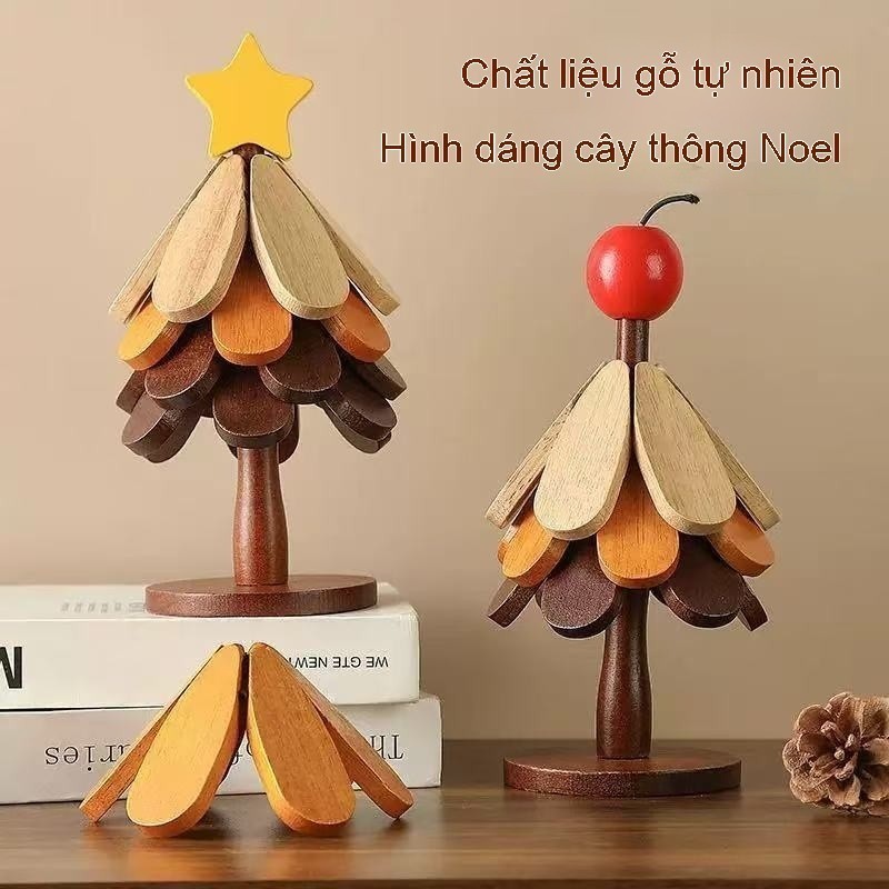 🎄Hàng nóng🎄Cây Giáng sinh cách nhiệt Mat Chống cháy bảng trang trí rắn gỗ Mat để đặt nồi nóng đế lót ly Đồ dùng nhà bếp