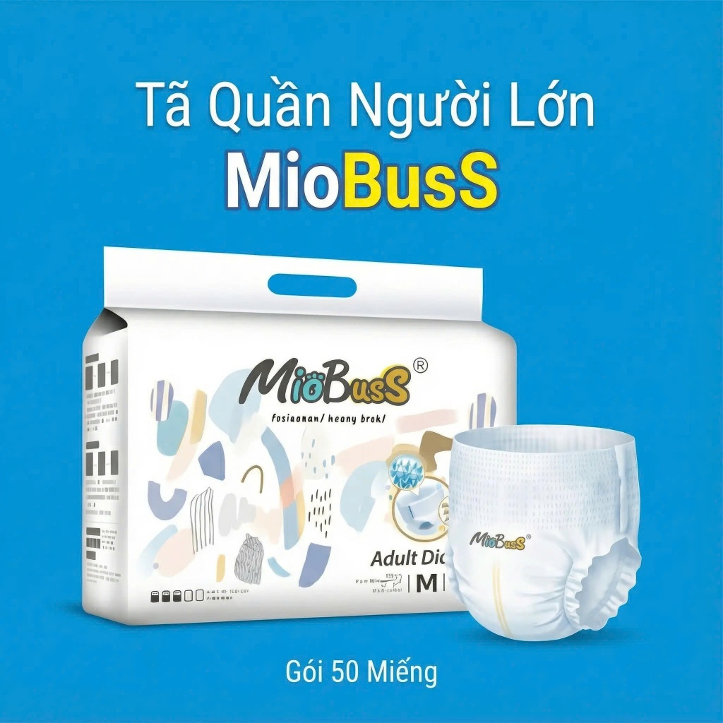 [30 miếng] MioBusS  Bỉm quần người lớn – Êm mềm, dễ mặc, thấm hút nhanh, chống tràn hiệu quả